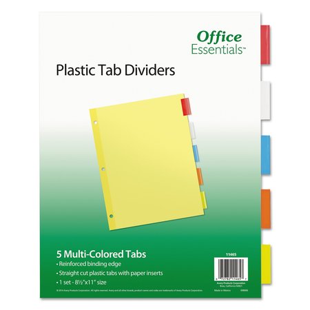 Office Essentials Index Dividers 8-1/2 x 11", Clear, Pk5 11465